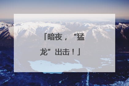 暗夜，“猛龙”出击！